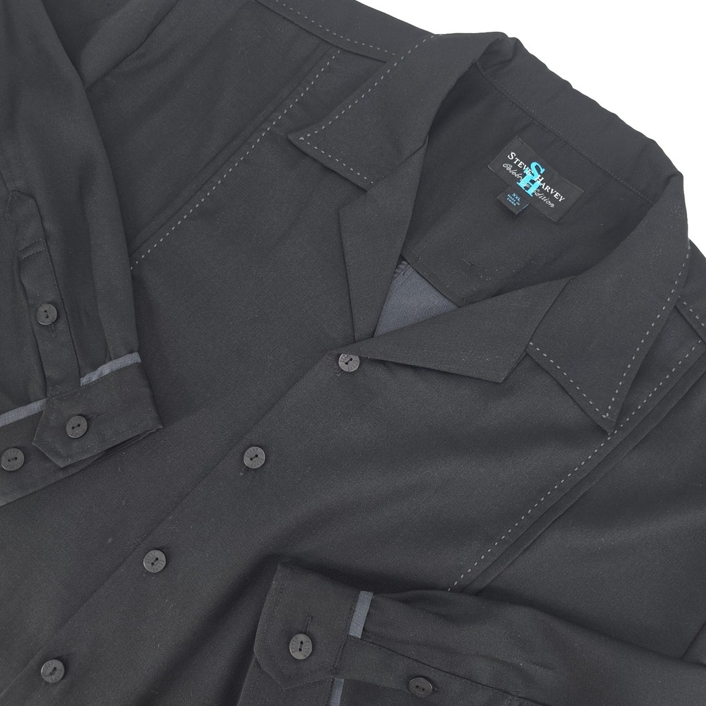 Steve Harvey Celebrity Edition Long Sleeve Shirt Men 2XL Rayon Blend Heavyweight